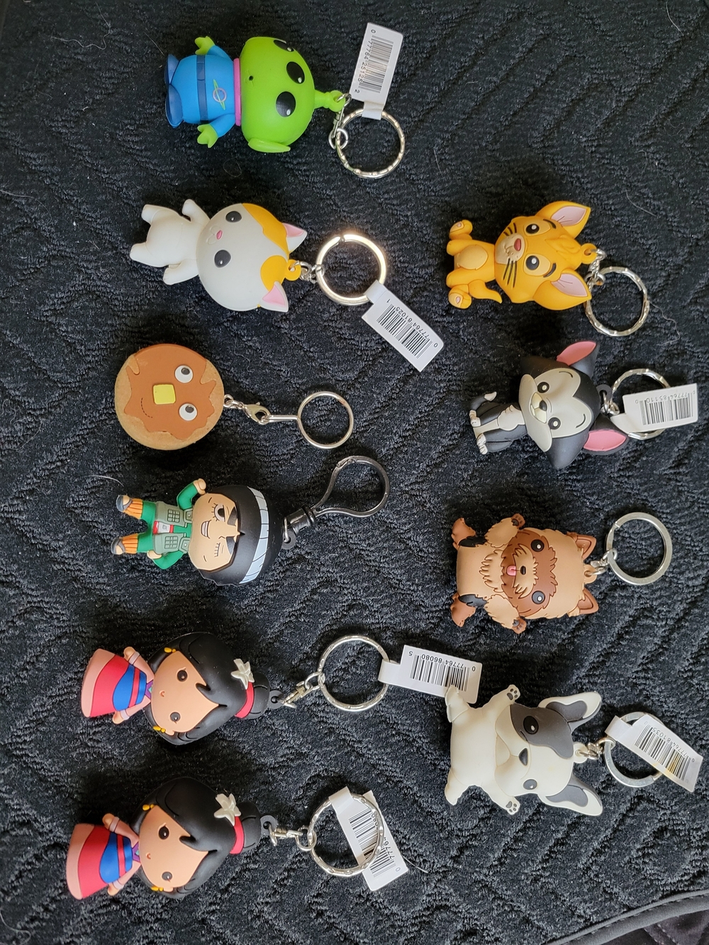 Assorted Cute Animal & Character Keychain Set - Multicolor